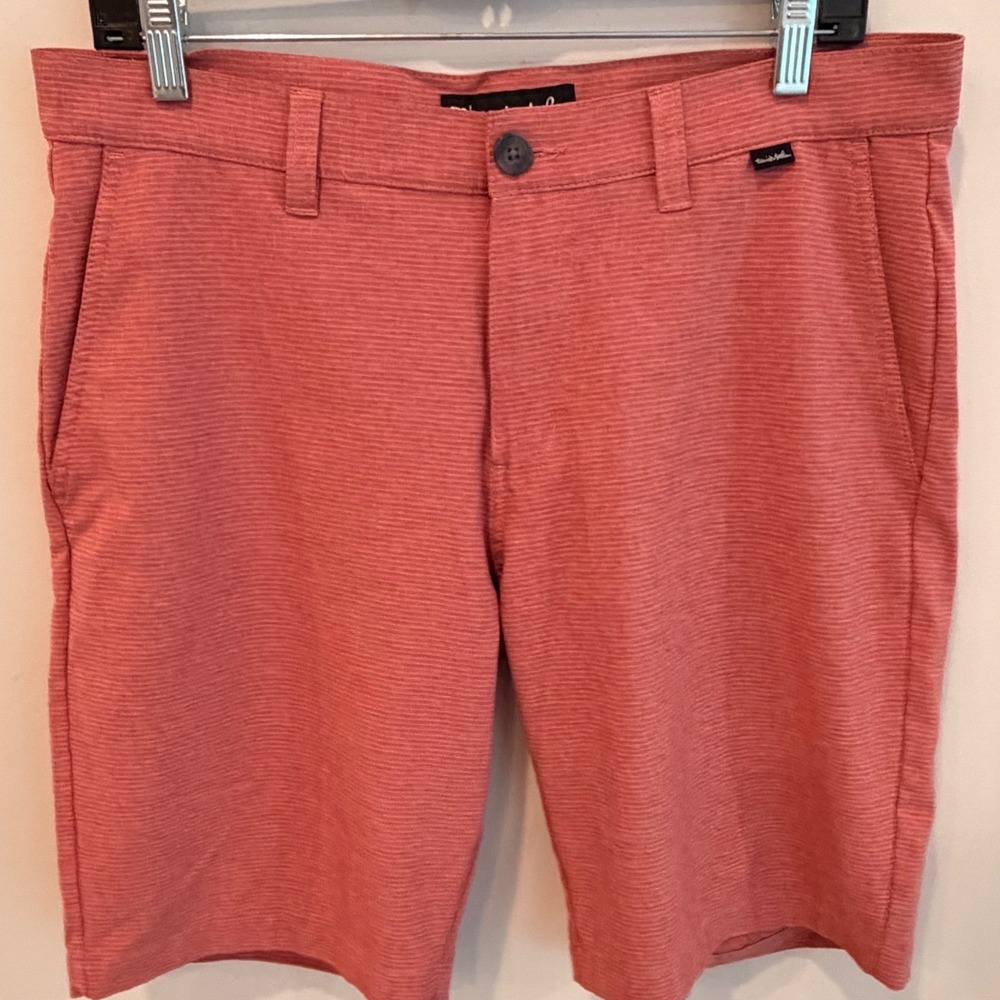 TravisMathew Mens Pink Heathered Performance Golf Shorts Size 32 Stretch Casual